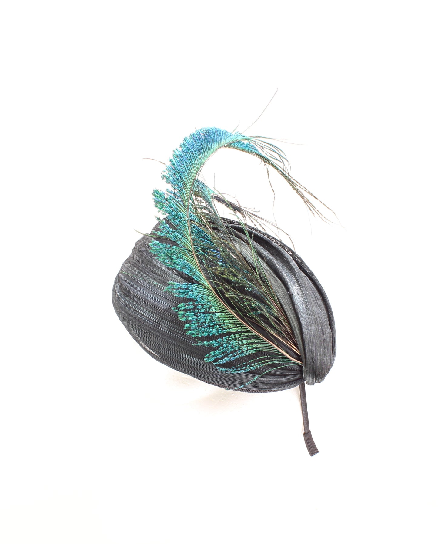 Tocado Negro Pavo Real - Small