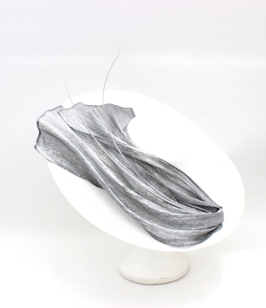 Tocado Beige Plata Grande