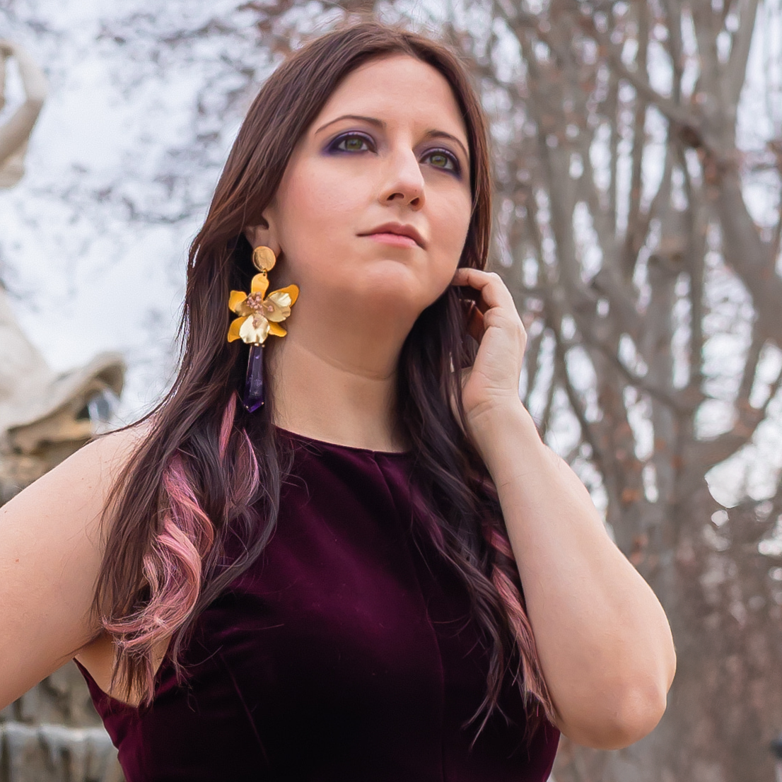 Amethyst Flower Bloom Earrings