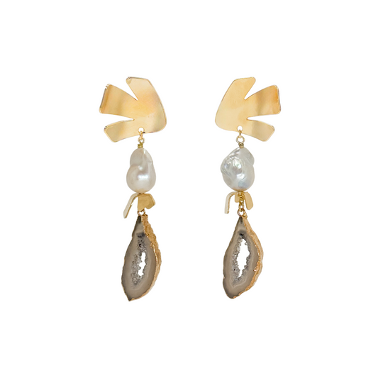 Demi Cola Pearl & Agate Earrings