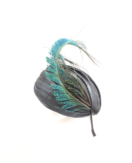 Tocado Negro Pavo Real - Small