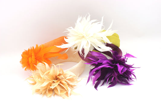 Tocado Flor Pluma Band
