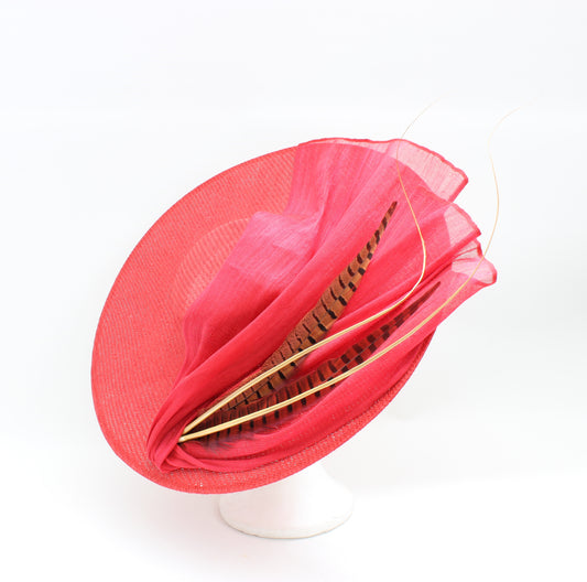 Tocado Rojo Faisan Grande