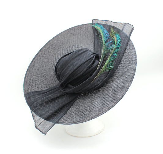Tocado Negro Pavo Grande