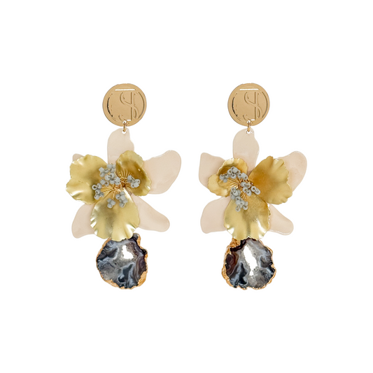 Agate Flower Bloom Earrings